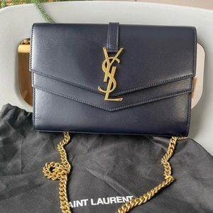 Authentic YSL Sulpice Wallet w/ Gold Chain